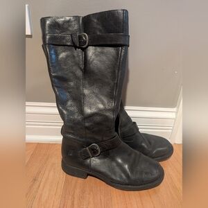 Born Black Leather Knee-High Boots- Women's Size 8.5M